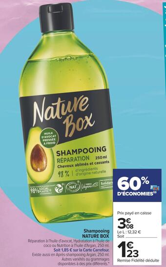 Carrefour Nature box shampooing offre