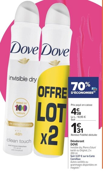 Carrefour Dove déodorant offre