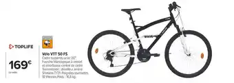 Carrefour Toplife vélo vtt 50 fs offre
