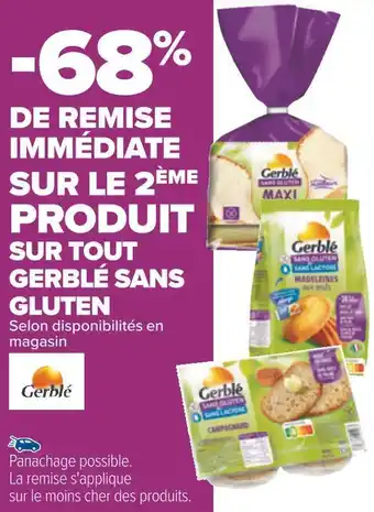 Carrefour Gerblé -68% de remise immédiate sur le 2ème produit sur tout gerblé sans gluten offre