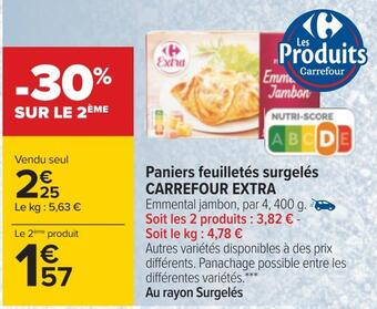 Carrefour Carrefour extra paniers feuilletés surgelés offre