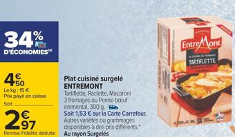 Carrefour Entremont plat cuisiné surgelé offre