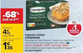 Carrefour Cassegrain légumes cuisinés offre