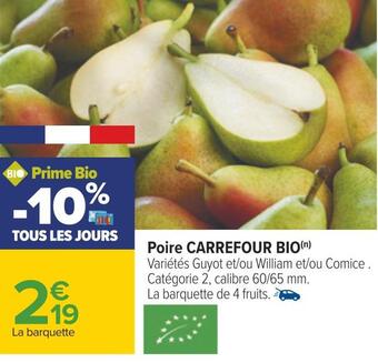 Carrefour Carrefour bio poire offre
