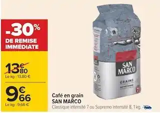 Carrefour San marco café en grain offre