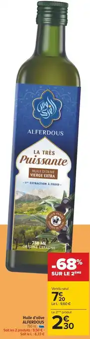 Carrefour Alferdous huile d'olive offre