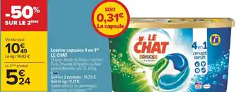 Carrefour Le chat lessive capsules 4 en 1 offre