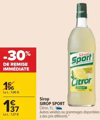 Carrefour Sirop sport sirop offre