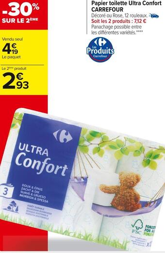 Carrefour papier toilette ultra confort