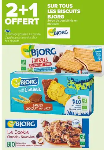 Carrefour Market Bjorg bon plan sur tous les biscuits bjorg offre