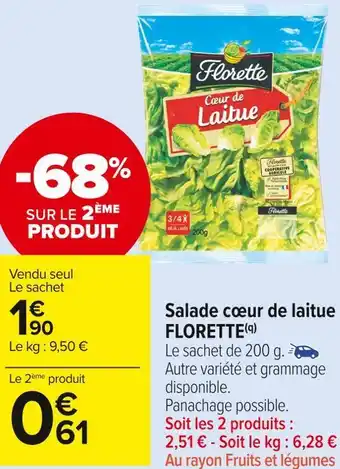 Carrefour Market Florette salade cœur de laitue offre