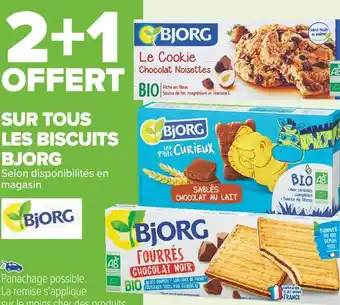 Carrefour Market Bjorg 2+1 offert sur tous les biscuits bjorg offre