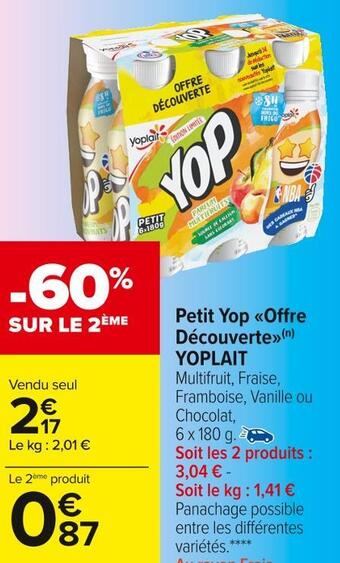 Carrefour Market Yoplait petit yop offre découverte offre