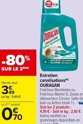 Carrefour Market Ouragan entretien canalisations offre