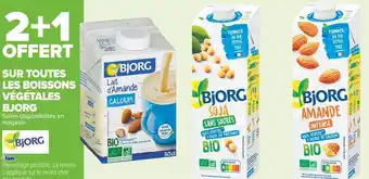 Carrefour Market Bjorg 2+1 offert sur toutes les boissons végétales bjorg offre