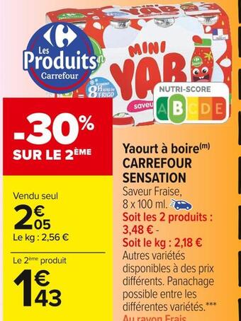 Carrefour Market Carrefour sensation yaourt à boire offre