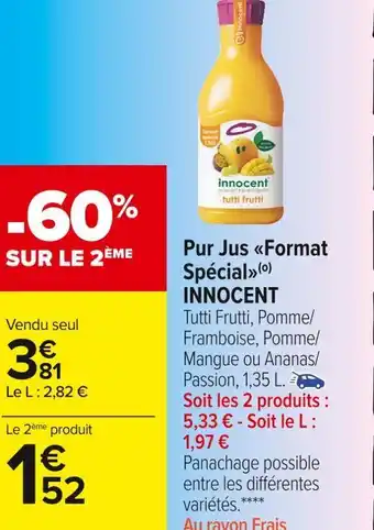 Carrefour Market Innocent pur jus format spécial offre
