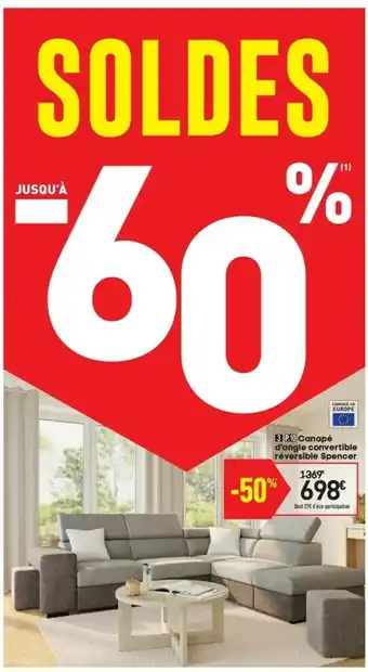 Conforama Canapé d' angle covertible réversible spencer offre