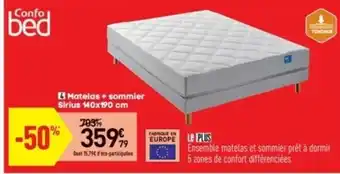 Conforama Matelas + sommier sirius 140x190 cm offre