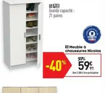 Conforama Meuble à Chaussures Nicolas offre