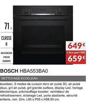 Copra Bosch hba553ba0 nettoyage ecoclean offre