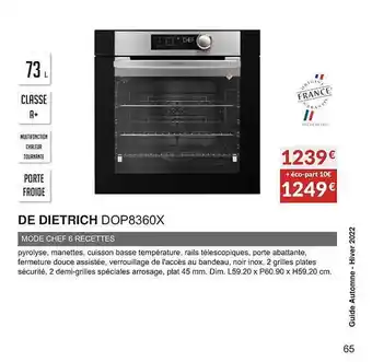 De dietrich dop8360x mode chef 6 recettes