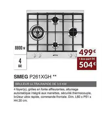 Copra Smeg p261xgh brûleur ultra-rapide de 3.5 kw offre