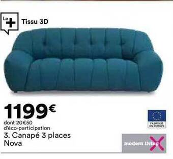 BUT Canapé 3 places nova modern living offre
