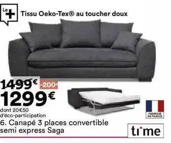 BUT Canapé 3 places convertible semi express saga ti'me offre
