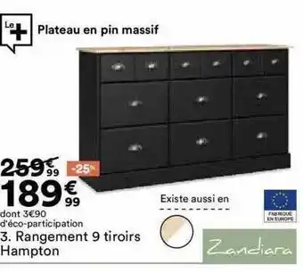 BUT Rangement 9 tiroirs hampton zandiara offre
