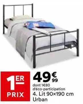 BUT Lit 90x190 cm urban offre