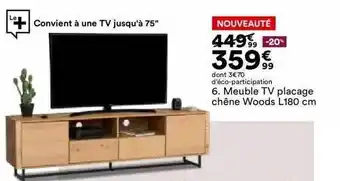 BUT Meuble tv placage chêne woods l. 180 cm offre