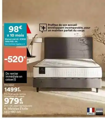 Matelas étoile 140x190 cm