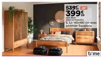 BUT Lit 140x190 cm avec sommier equatoria ti'me offre