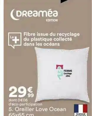 BUT Oreiller love ocean 65x65 cm dreaméa offre
