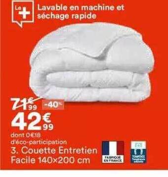 BUT Couette entretien facile 140x200 cm offre