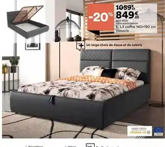 BUT Lit coffre 140x190 cm vesuvio offre