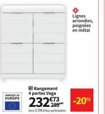 Conforama Rangement 4 portes vega offre