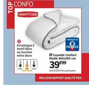 Conforama Couette confort étoilé 140x200 cm nightitude offre