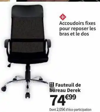 Conforama Fauteuil de bureau derek offre