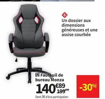 Conforama Fauteuil de bureau monza offre