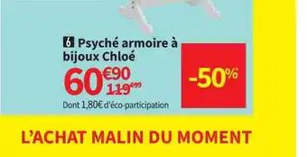Conforama Psyché armoire à bijoux chloé offre