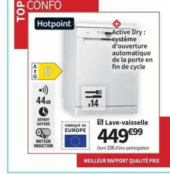 Conforama Lave-vaisselle hotpoint offre