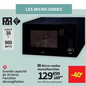 Conforama Micro-ondes monofonction far offre