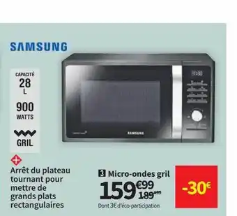 Conforama Micro-ondes gril samsung offre