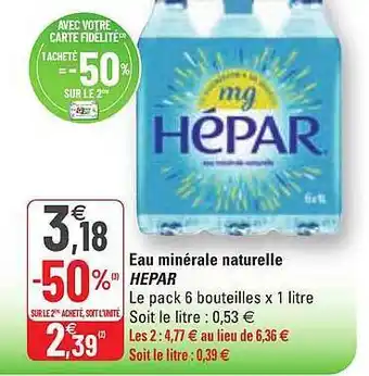Eau minérale naturelle hépar