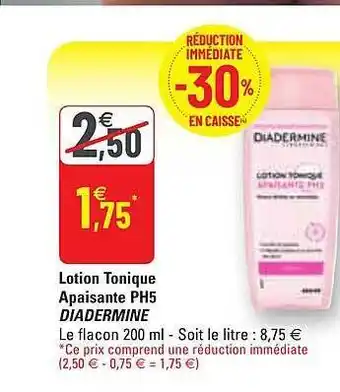 Lotion tonique apaisante ph5 diadermine