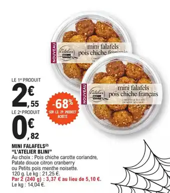 E.Leclerc Mini falafels "L'ATELIER BLINI" offre