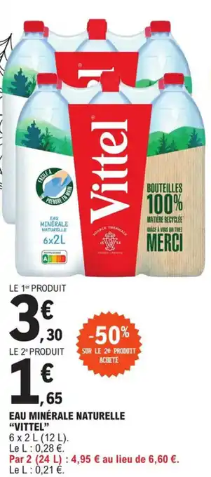E.Leclerc Eau minérale naturelle "VITTEL" offre