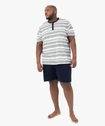 Gémo Pyjashort homme grande taille avec haut rayé vue1 - gemo(homwr hom) - gemo offre